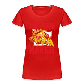 The Pizza Maker Pizza Pizzablech Pizzaofen - Frauen Premium Bio T-Shirt - Rot - Vorne - Mia (176cm)