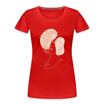 Lineart allotment garden allotment garden horticulture - Women's Premium Organic T-Shirt - red - Front - Mia (176cm)