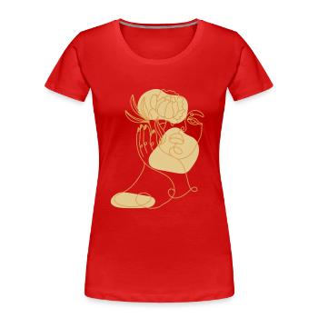 Lineart horticulture allotment garden allotment garden - Women's Premium Organic T-Shirt - red - Front - Mia (176cm)