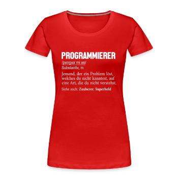 Programmierer Definition Developer Coder - Frauen Premium Bio T-Shirt - Rot - Vorne - Mia (176cm)