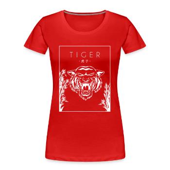 Tiger Chinese Hanzi Big Cat King Tiger - Women's Premium Organic T-Shirt - red - Front - Mia (176cm)