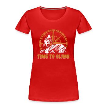 Time To Climb Alpine Climbing Sport Climbing Climbers - Women's Premium Organic T-Shirt - red - Front - Mia (176cm)