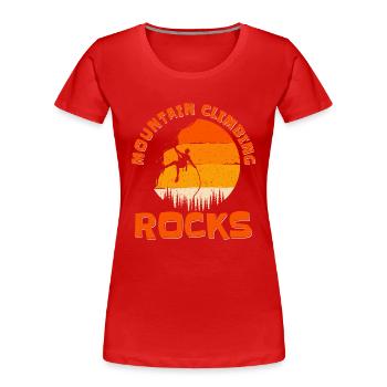 Mountain Climbing Rocks Sport Climbing - Women's Premium Organic T-Shirt - red - Front - Mia (176cm)