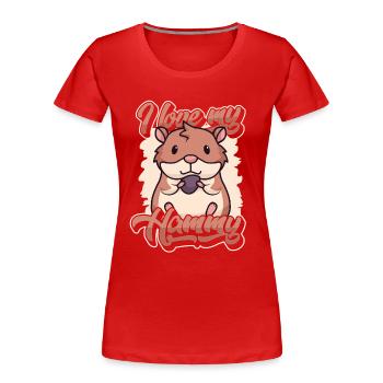 I love my Hammy Feldhamster Goldhamster - Frauen Premium Bio T-Shirt - Rot - Vorne - Mia (176cm)