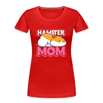 Hamster Maman Hamster doré Hamster nain Hamster européen - T-shirt bio Premium Femme - rouge - Devant - Mia (176cm)