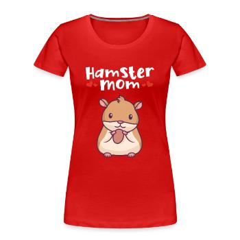 Hamster Maman Hamster doré Hamster nain Hamster européen - T-shirt bio Premium Femme - rouge - Devant - Mia (176cm)