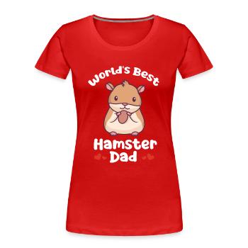 Le meilleur père de hamster du monde Hamster d’Europe Hamster doré - T-shirt bio Premium Femme - rouge - Devant - Mia (176cm)