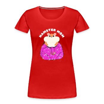 Hamster Maman Hamster Nain Hamster Européen Hamster doré - T-shirt bio Premium Femme - rouge - Devant - Mia (176cm)