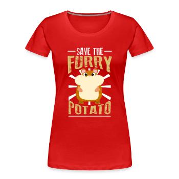 Save The Furry Potato Grand Hamster Golden Hamster - T-shirt bio Premium Femme - rouge - Devant - Mia (176cm)