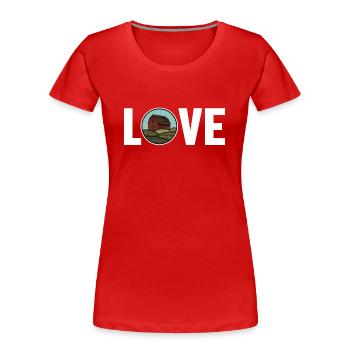 Love Agriculture Agriculteur Biologique Agriculteur Agronome - T-shirt bio Premium Femme - rouge - Devant - Mia (176cm)