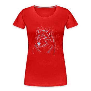 Vierbeiner Wauwau Rüde Hundebesitzer Wolfshund - Frauen Premium Bio T-Shirt - Rot - Vorne - Mia (176cm)