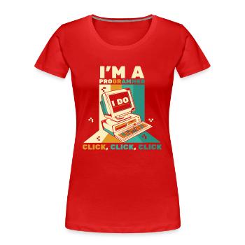 I'm A Programmer Click Softwareingenieur Coder - Frauen Premium Bio T-Shirt - Rot - Vorne - Mia (176cm)