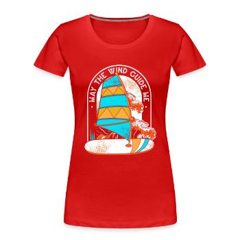 Que le vent me guide Surfer Sports nautiques - T-shirt bio Premium Femme - rouge - Devant - Mia (176cm)