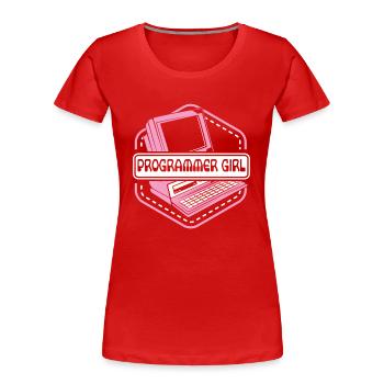 Programmer Girl Software Engineer Developer - Women's Premium Organic T-Shirt - red - Front - Mia (176cm)