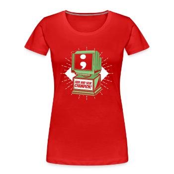 Hide And Seek Champion Softwareingenieur Coder - Frauen Premium Bio T-Shirt - Rot - Vorne - Mia (176cm)