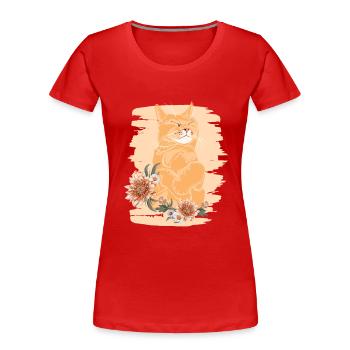 Miezekatze Kätzchen Hauskatze Katzenliebhaber - Frauen Premium Bio T-Shirt - Rot - Vorne - Mia (176cm)