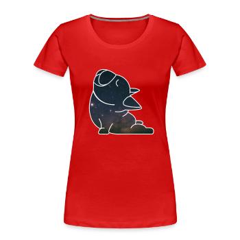 Rüde Vierbeiner Wauwau Hundebesitzer Yoga Hund - Frauen Premium Bio T-Shirt - Rot - Vorne - Mia (176cm)