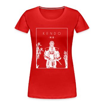 Kendo Chinese Hanzi Kenjutsu Kata Shinai Samurai - Women's Premium Organic T-Shirt - red - Front - Mia (176cm)