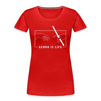 Michelangelo Creation of Adam Kendo Kata Kenjutsu - Women's Premium Organic T-Shirt - red - Front - Mia (176cm)