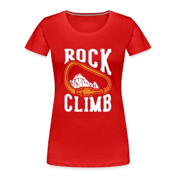 Rock Climb Sportklettern Speedklettern Kraxler - Frauen Premium Bio T-Shirt - Rot - Vorne - Mia (176cm)