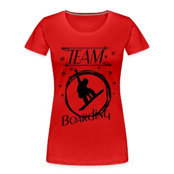 team boarding - Frauen Premium Bio T-Shirt - Rot - Vorne - Mia (176cm)