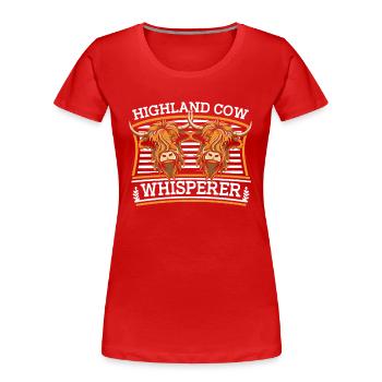 Highland Cow Whisperer Highland Cow Breeder - Women's Premium Organic T-Shirt - red - Front - Mia (176cm)