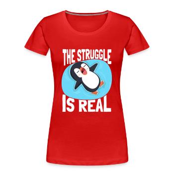La lutte est un vrai manchot empereur oiseau de mer - T-shirt bio Premium Femme - rouge - Devant - Mia (176cm)