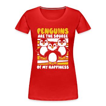 Les pingouins sont la source de mon bonheur Seabird - T-shirt bio Premium Femme - rouge - Devant - Mia (176cm)