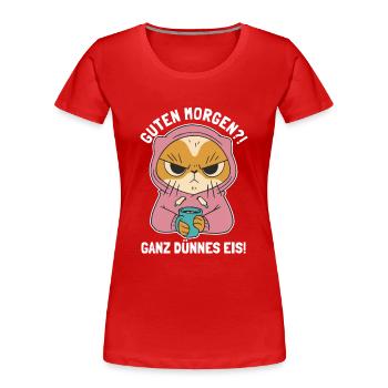 Bonjour très mince glace chaton chat domestique - T-shirt bio Premium Femme - rouge - Devant - Mia (176cm)