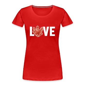 Amour géologue Rockhounding Mineral Collector - T-shirt bio Premium Femme - rouge - Devant - Mia (176cm)