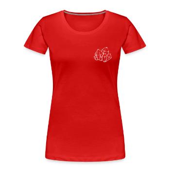 Minéral Collecte Logo Emblème Géologue Minéral - T-shirt bio Premium Femme - rouge - Devant - Mia (176cm)