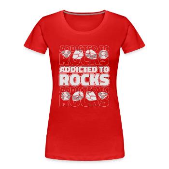 Accro aux roches Géologue Rockhounding Minéral - T-shirt bio Premium Femme - rouge - Devant - Mia (176cm)