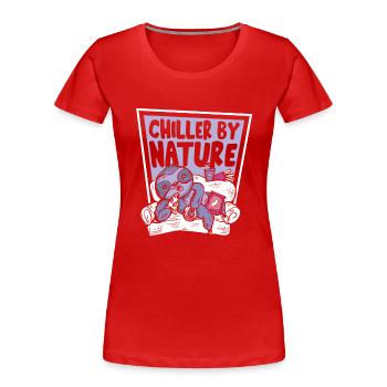 Chiller By Nature Brown-Throated Pilosa Folivora - Women's Premium Organic T-Shirt - red - Front - Mia (176cm)