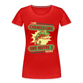 J’aime Chameleons And Maybe 3 People Panther - T-shirt bio Premium Femme - rouge - Devant - Mia (176cm)