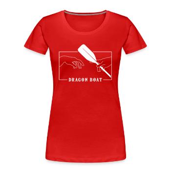 Michelangelo Gründung des Adam Drachenboot Teams - Frauen Premium Bio T-Shirt - Rot - Vorne - Mia (176cm)