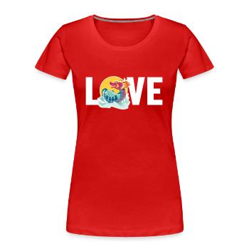Liebe Trommler Team Paddler Liebhaber Drachenboot - Frauen Premium Bio T-Shirt - Rot - Vorne - Mia (176cm)
