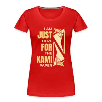 Nur hier für das Kami Papier Falten Eule Papier - Frauen Premium Bio T-Shirt - Rot - Vorne - Mia (176cm)