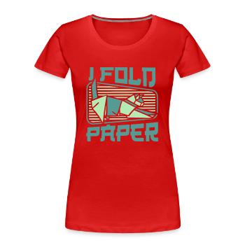 I Falten Papier Falten Eule Papier Kranich Meister - Frauen Premium Bio T-Shirt - Rot - Vorne - Mia (176cm)