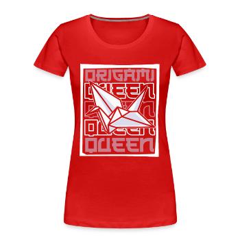 Origami Queen Falten Eule Papier Kranich Meister - Frauen Premium Bio T-Shirt - Rot - Vorne - Mia (176cm)