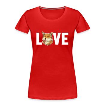 Fuchs Liebe Canidae Caninae Rotfuchs Fuchs Liebhaber Fuchs - Frauen Premium Bio T-Shirt - Rot - Vorne - Mia (176cm)