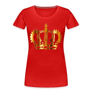 krone crown koenig king castle schloss tower burg2 - Frauen Premium Bio T-Shirt - Rot - Vorne - Mia (176cm)