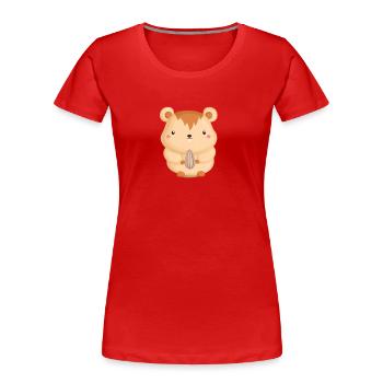 Hamster T-Shirt - T-shirt bio Premium Femme - rouge - Devant - Mia (176cm)