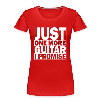 Cool & Funny Shirt Design Just One More Guitar I Promise Men's TShirt - Women's Premium Organic T-Shirt - red - Front - Mia (176cm)