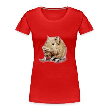 Degu Nager Maus Ratte Nagetier Meerschweinchen - Frauen Premium Bio T-Shirt - Rot - Vorne - Mia (176cm)