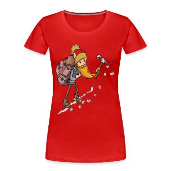 Vieil homme alpinisme randonnée cadeau nature papy - T-shirt bio Premium Femme - rouge - Devant - Mia (176cm)