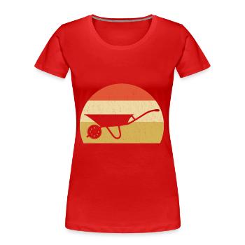 Cadeau de jardin rétro brouette - T-shirt bio Premium Femme - rouge - Devant - Mia (176cm)