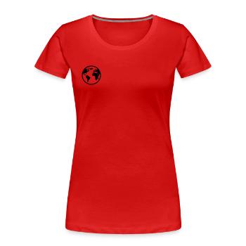 Le monde - T-shirt bio Premium Femme - rouge - Devant - Mia (176cm)