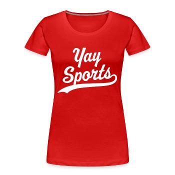 Yay Sports - Women's Premium Organic T-Shirt - red - Front - Mia (176cm)
