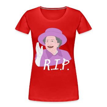 R.I.P. Queen Elizabeth - Frauen Premium Bio T-Shirt - Rot - Vorne - Mia (176cm)