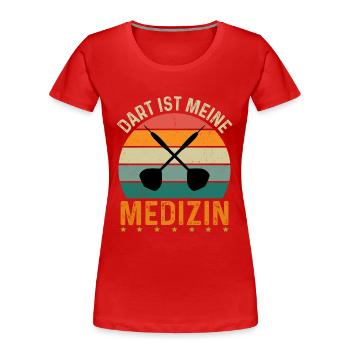 Dart is my medicine - Women's Premium Organic T-Shirt - red - Front - Mia (176cm)